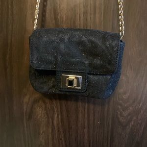 Juicy Black glitter mini bag with chain strap